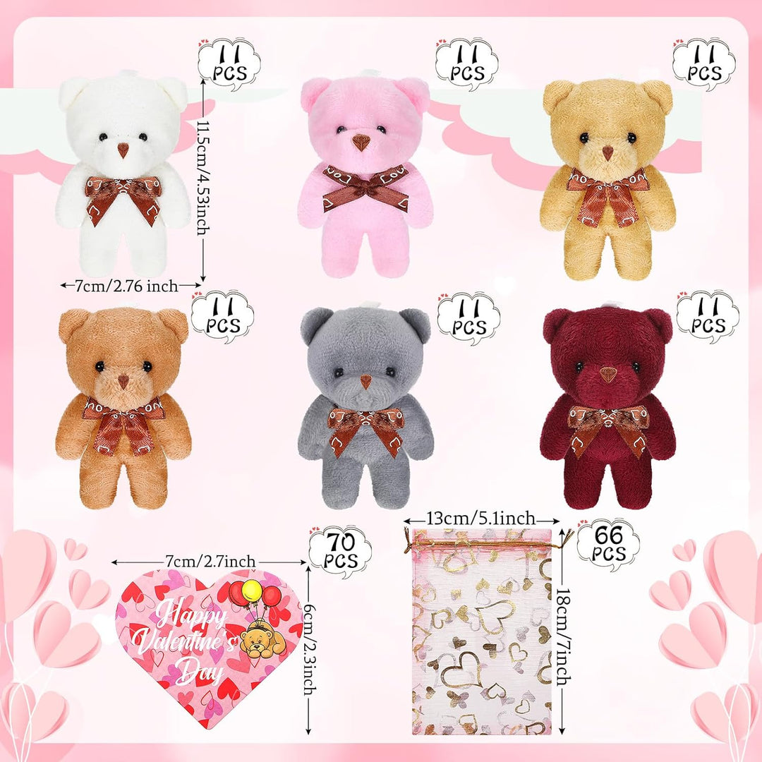 Jerify 200 piezas de oso de San Valentín llavero pequeño