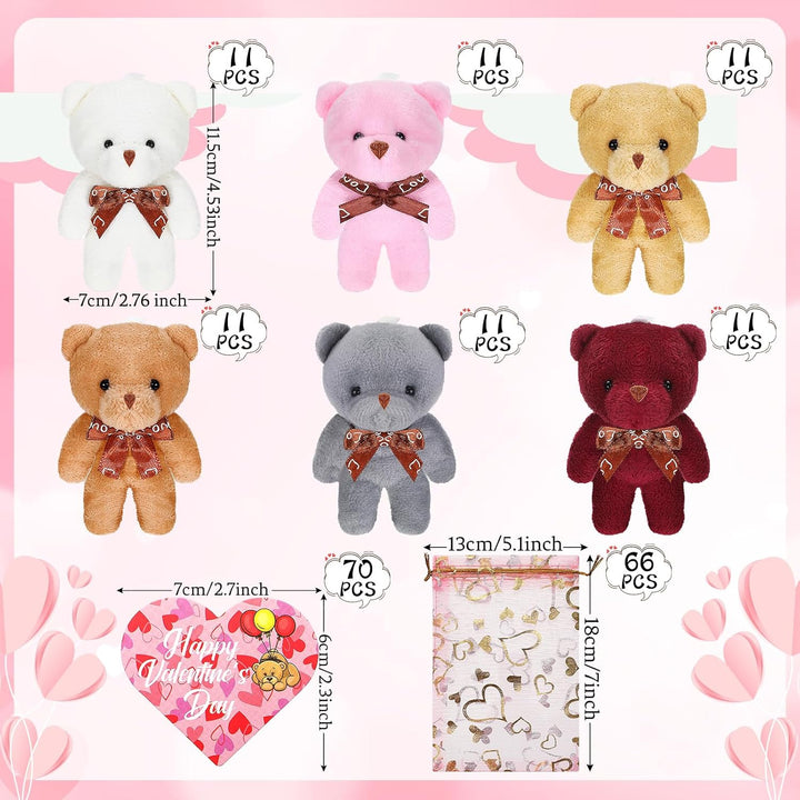 Jerify 200 piezas de oso de San Valentín llavero pequeño