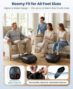COMFIER Shiatsu - Masajeador de pies con calor, vibración, máquina de masaje de pies de compresión rodante para fascitis plantar, dolor neuropatía, regalos para ella, se adapta a tamaños de hasta 13