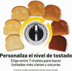 Tostadora Hamilton Beach de 2 ranuras con ranuras extra anchas, ajuste de bagel, función de expulsión de pan tostado, bandeja extraíble para las migas, apagado automático y botón de cancelación