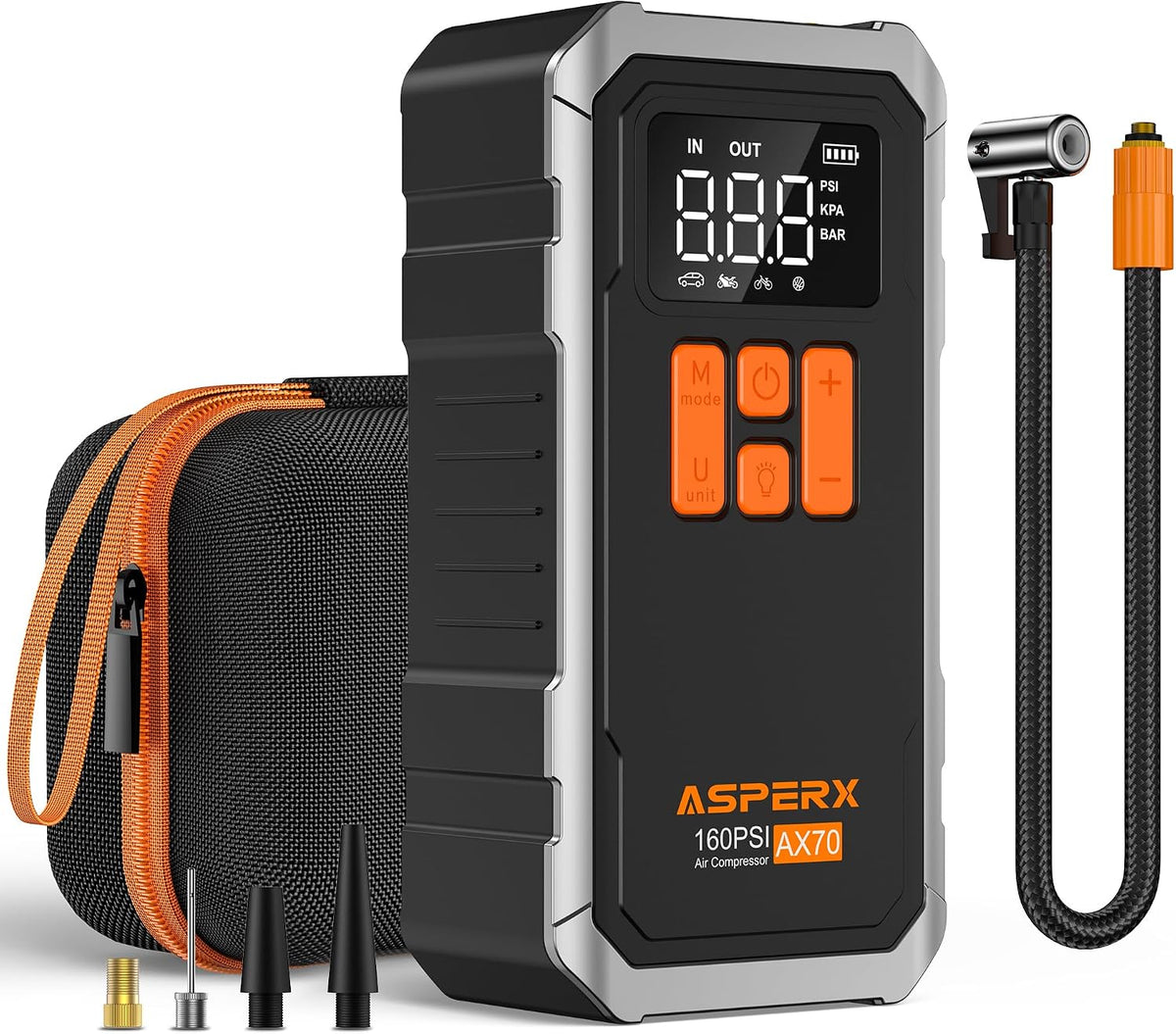 Compresor de aire portátil para inflador de neumáticos de 160 PSI,...