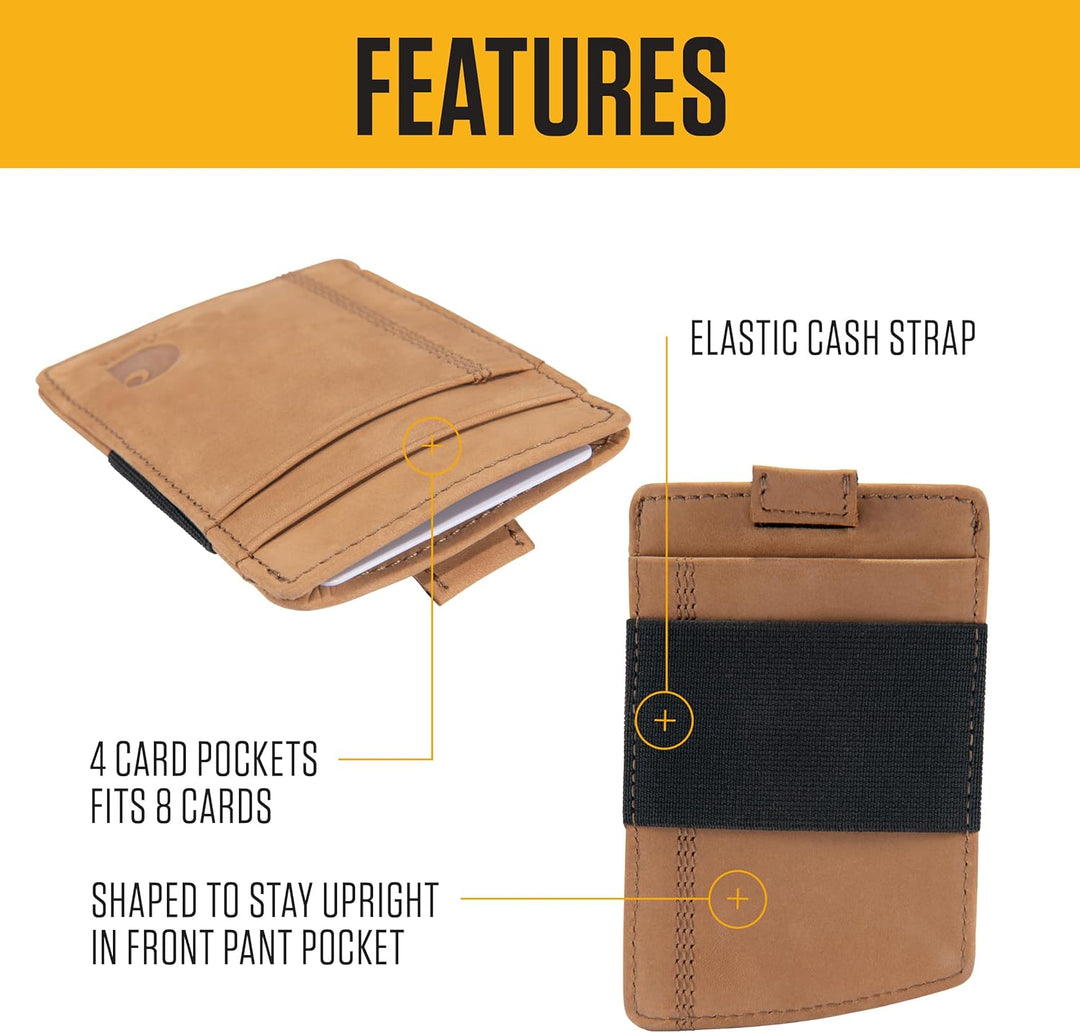 Carhartt Carteras de Cuero de Grano Completo para Hombre, Bloqueo R...