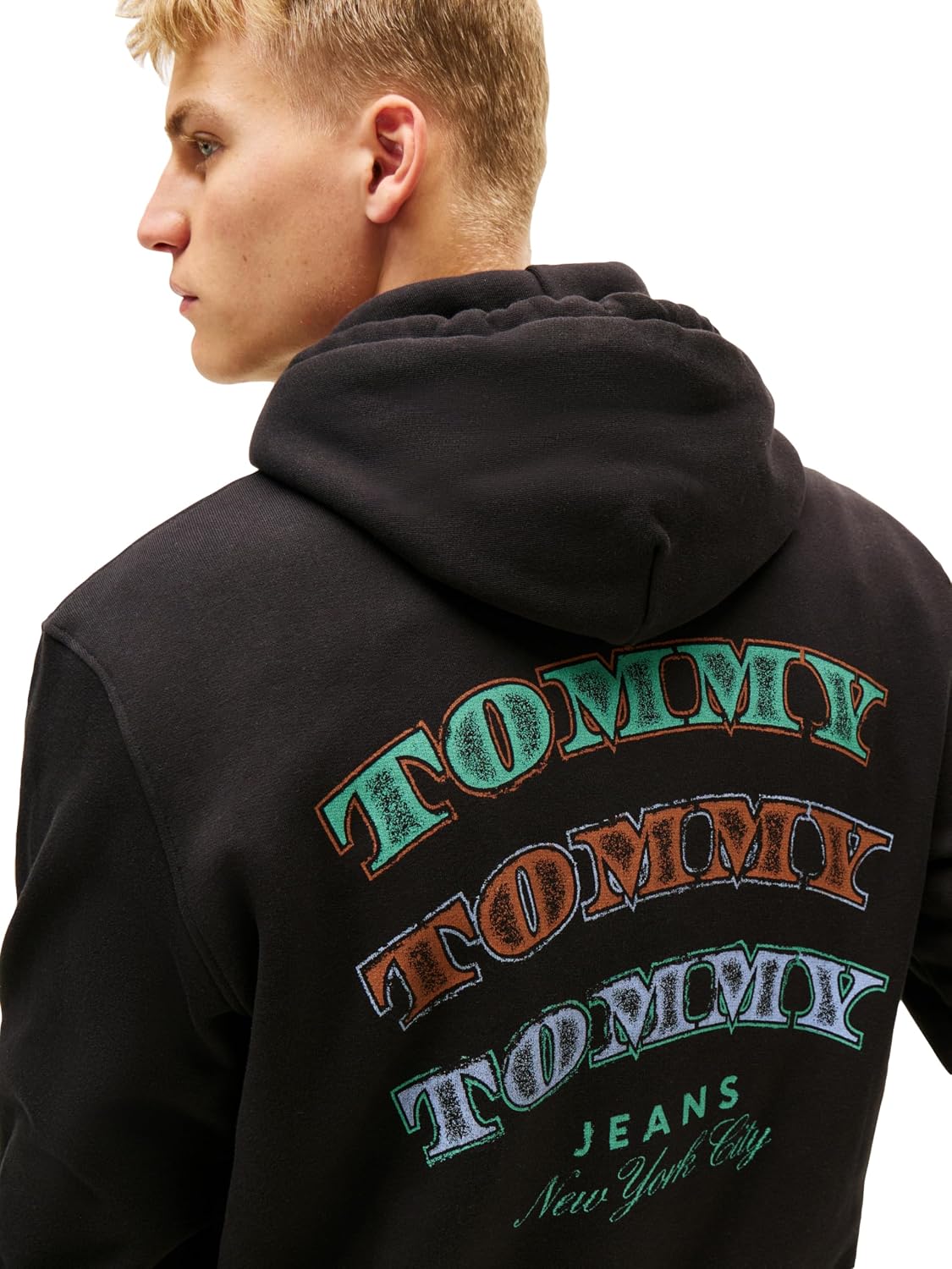 Tommy Jeans Sudadera con capucha de peso medio para hombre con gráf...