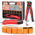 Kuject - Kit de conectores de alambre para soldadura termorretráctil, todo en uno, pelacables, pistola de calor, 2000 conectores a tope de palo de soldadura impermeables