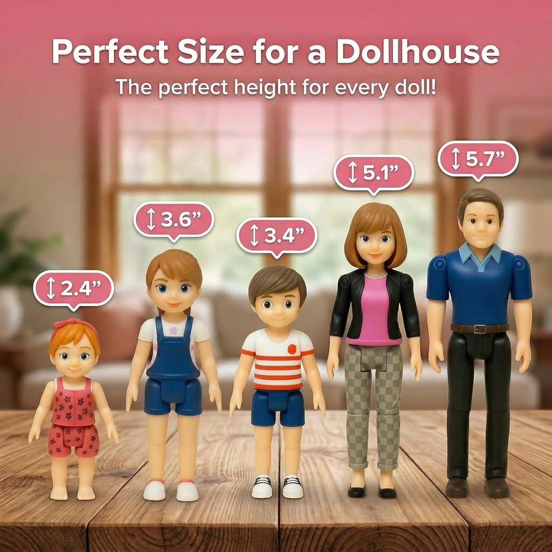 TOMLEON Familia de Muñecos para Casa de Muñecas - Figuras de Person...