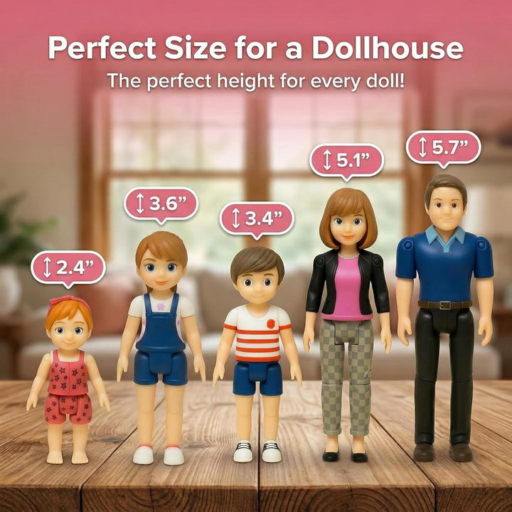 TOMLEON Familia de Muñecos para Casa de Muñecas - Figuras de Person...