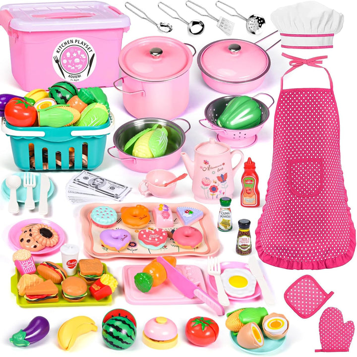 121 piezas de accesorios de cocina de juguete, juego de cocina para...