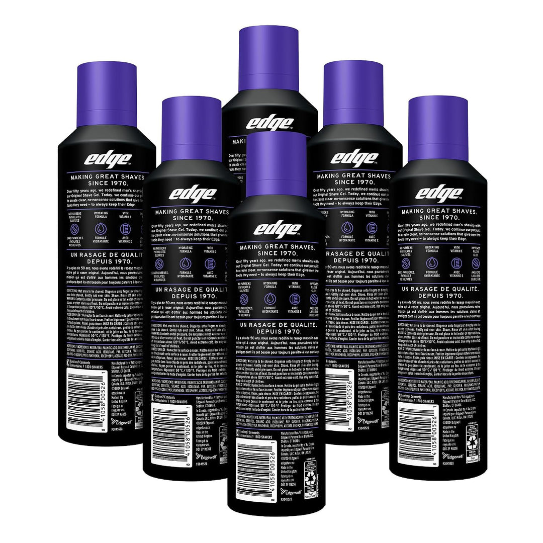 Edge Gel de afeitado para hombres, extra hidratante con vitamina E,...