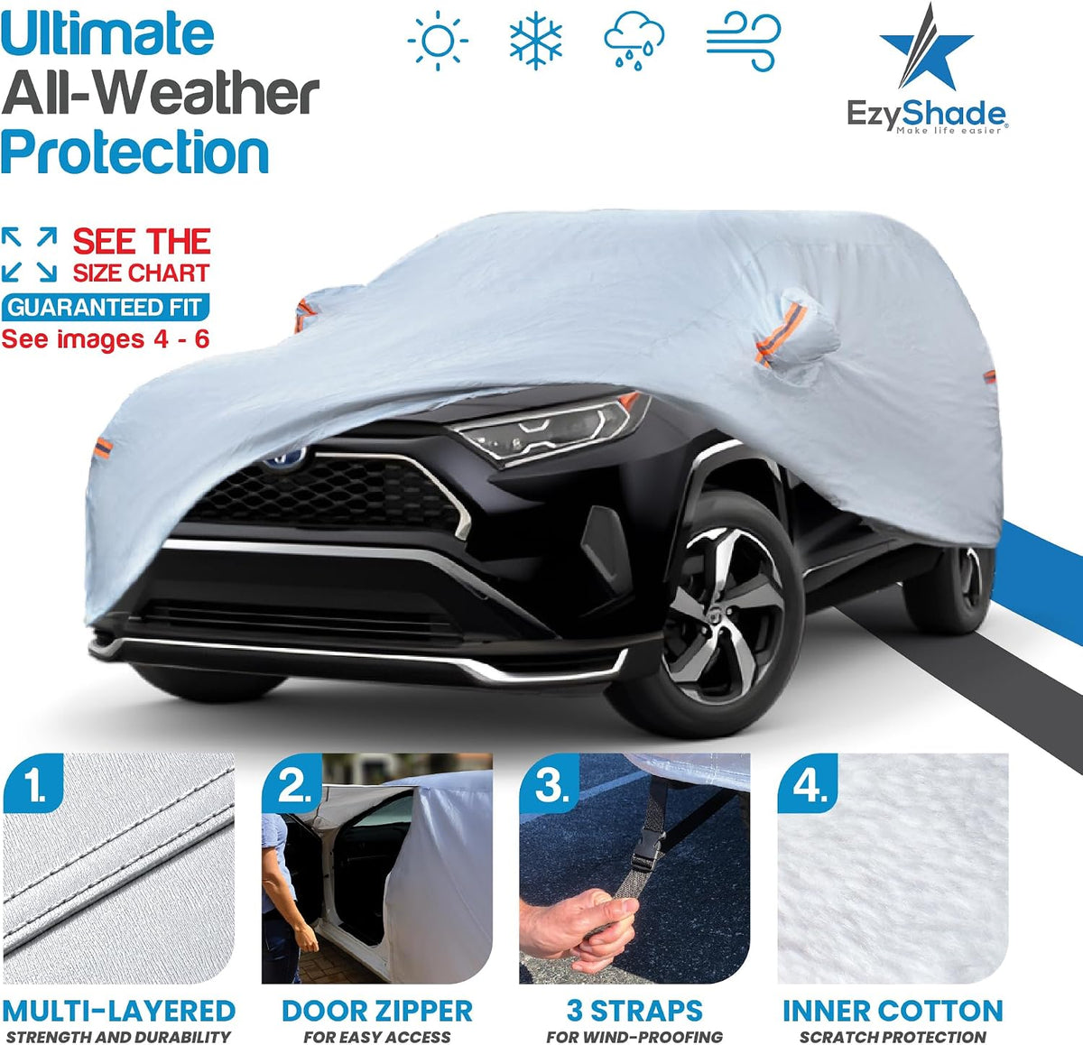 Funda impermeable para automóvil EzyShade SUV para todo tipo de clima