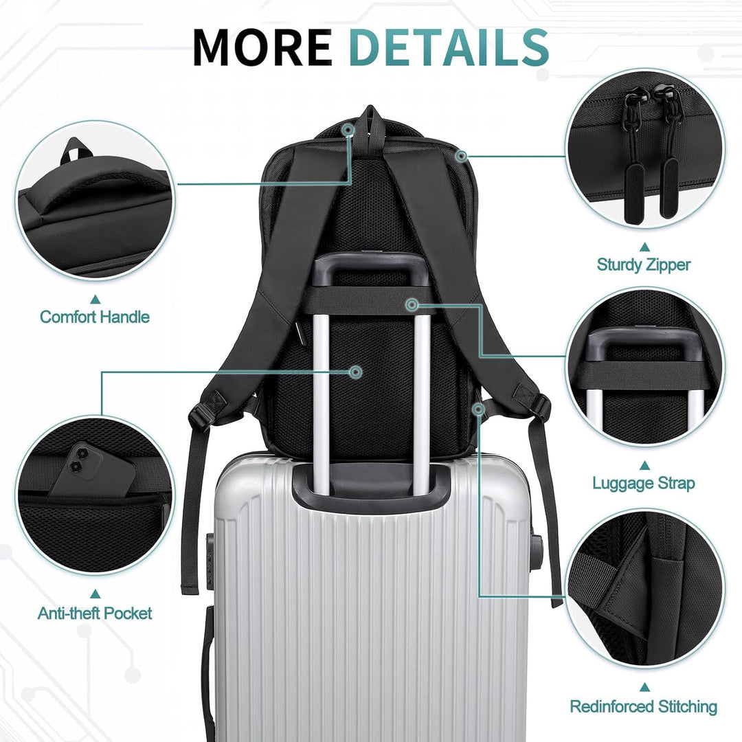 SUIKIHUM Mochila delgada a prueba de golpes para laptop para hombre...