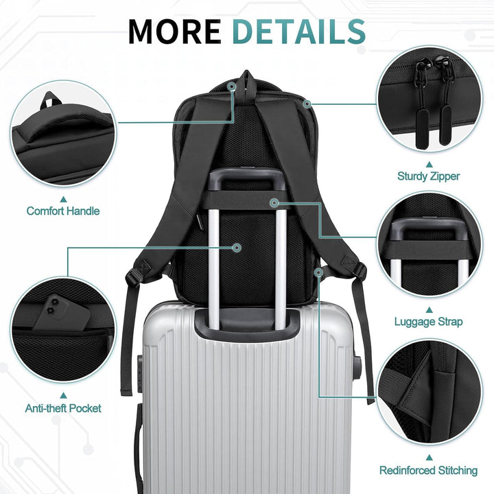 SUIKIHUM Mochila delgada a prueba de golpes para laptop para hombre...