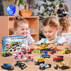 Paquete de 16 bloques de construcción para niños, compatibles con Lego 2 en 1, 710 piezas de kits de construcción de mini ciudad, incluye coche de policía y tren, regalos de juguete de Navidad
