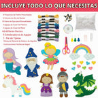 Craftorama Kit de costura para niños, divertido y educativo juego de manualidades de cuento de hadas para niños y niñas de 7 a 12 años, kit de manualidades para principiantes para coser tus propios