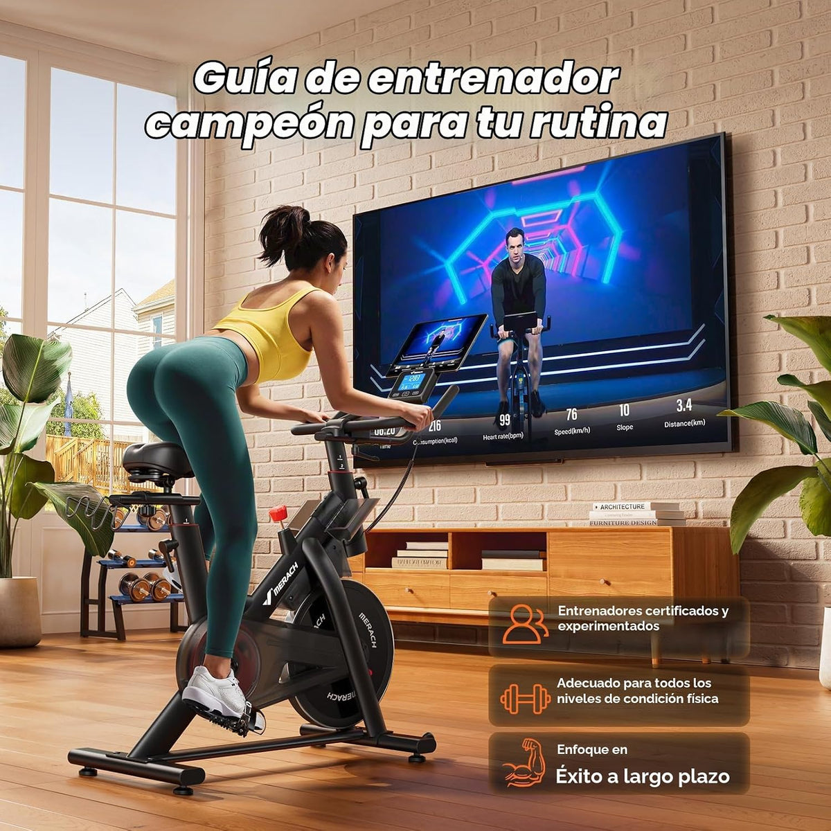 Merach Bicicleta de ejercicio magnética para gimnasio en casa, bajo ruido