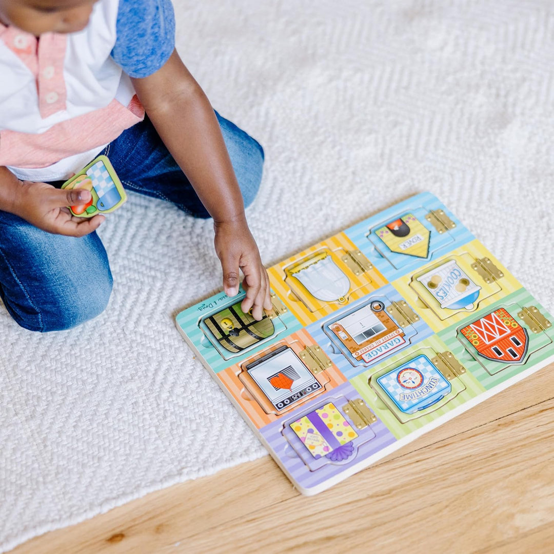 Juego del escondite, tablero de actividades con imanes de madera de...