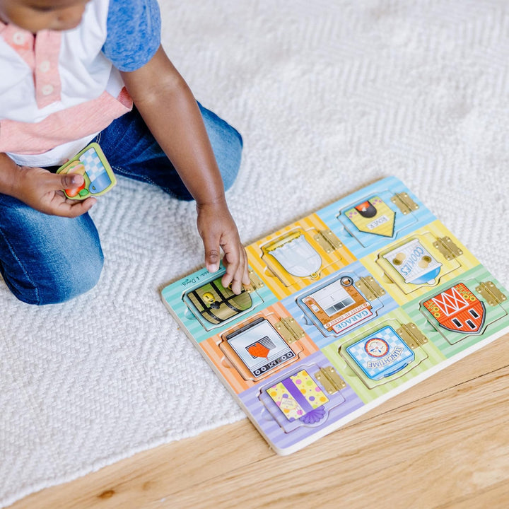 Juego del escondite, tablero de actividades con imanes de madera de...