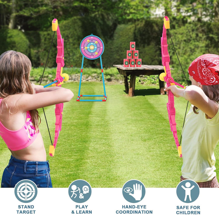 Paquete de 2 juegos de arco y flecha para niños, juego de juguetes...