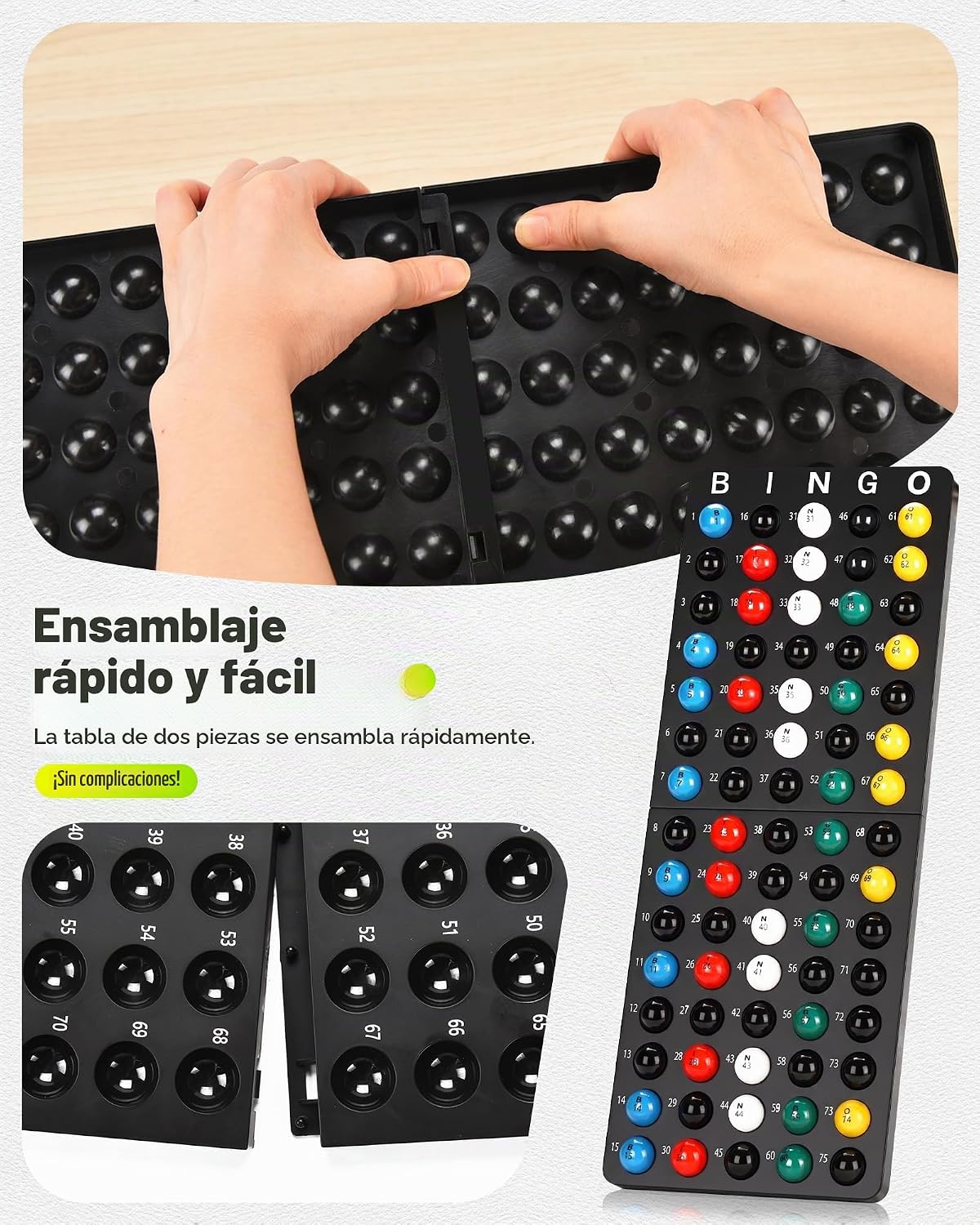 Juego de bingo de lujo grande de 12 pulgadas con jaula, tablero, bolas, 30