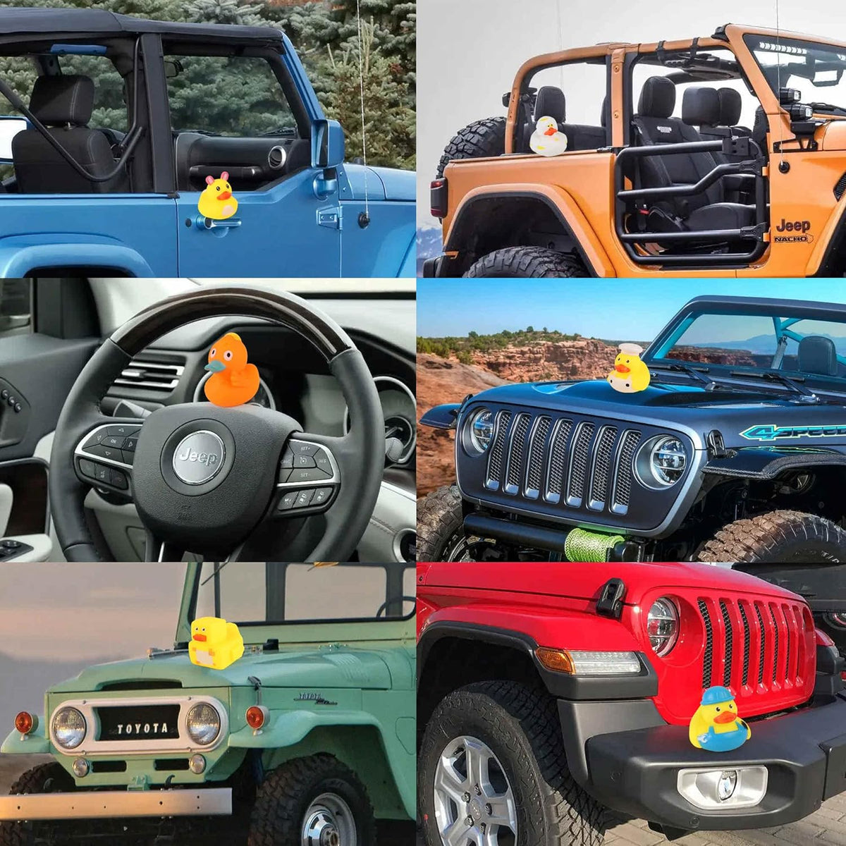 Arttyma Patos de Goma al Por Mayor, Surtido de Patitos para Flotar en Jeeps, Juguetes de Baño de Pato para Fiestas (Paquete de 50)