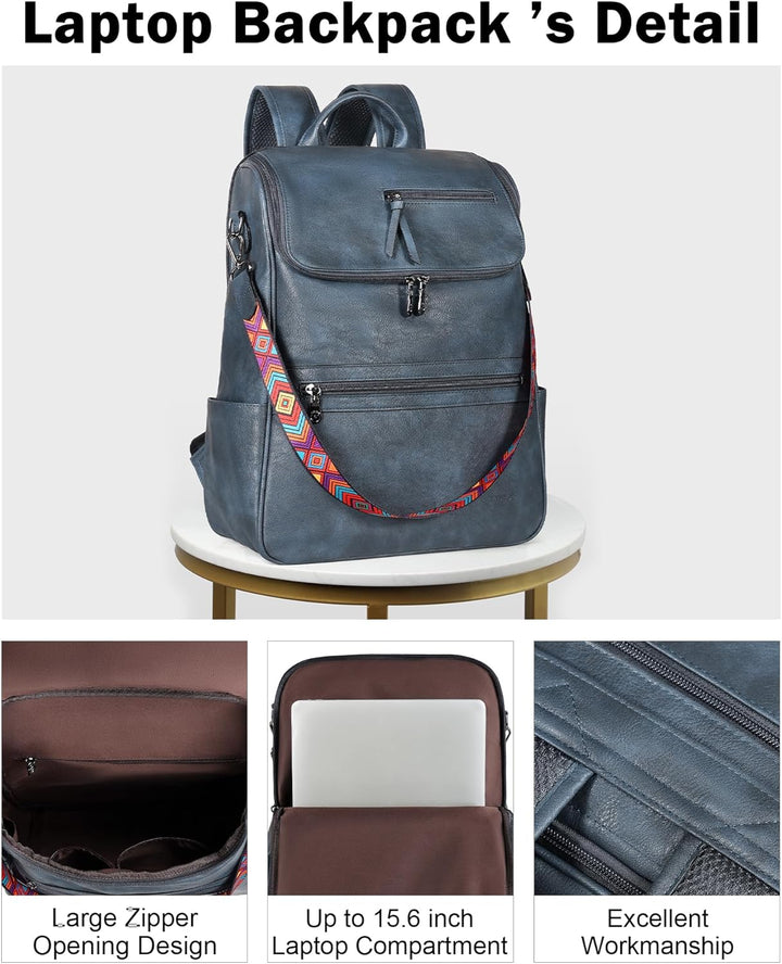 FADEON Mochila para computadora portátil para mujer, mochila de via...