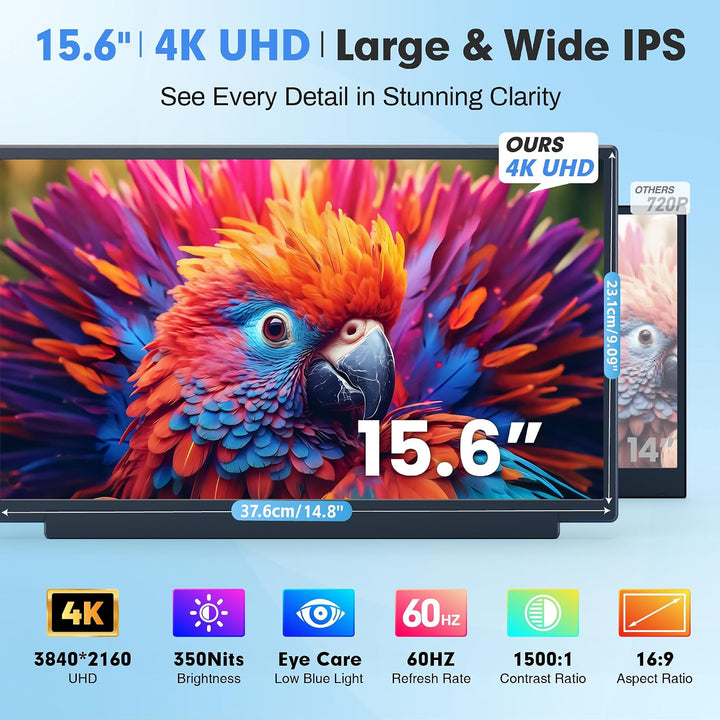 Extensor de pantalla para portátil mejorado, monitor portátil dual...
