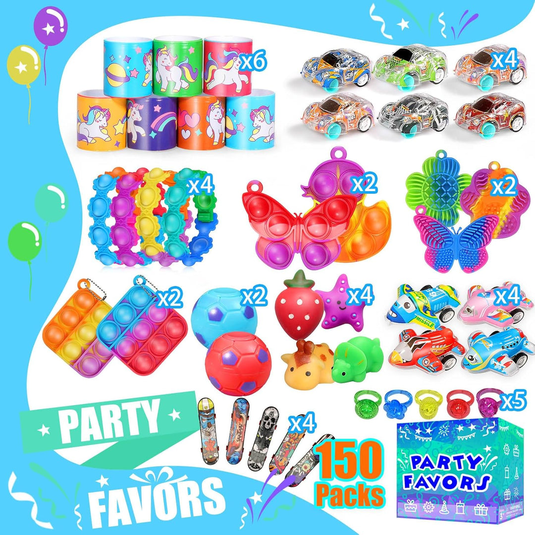 Recuerdos de fiesta para niños de 8-12 y 4-8 años, paquete de 150 j...
