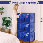 Paquete de 6 bolsas de mudanza extra grandes resistentes con cremallera reforzada y asas anchas, contenedores de almacenamiento resistentes a la humedad cubos de empaque para ropa, dormitorio