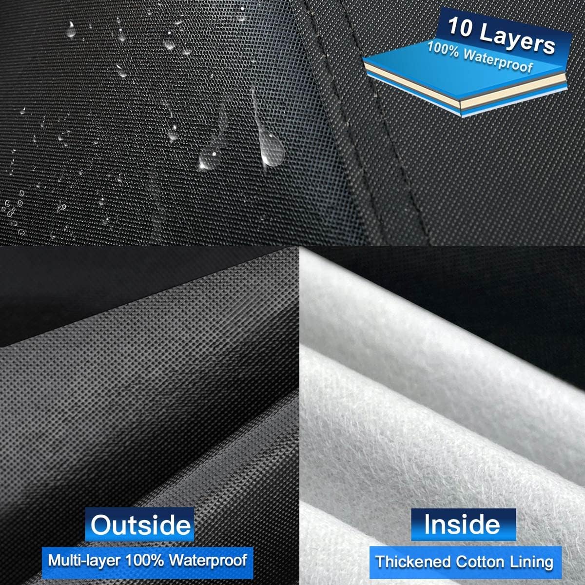 Funda para Automóvil Cupé de 10 Capas Impermeable para Todo Clima para Automóviles, 100% Impermeable Fundas para Automóviles de Exterior Protección contra Lluvia, Nieve, Rayos UV y Polvo