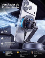 Qi2.2 Cargador MagSafe de montaje para automóvil de 25 W, ventilador
