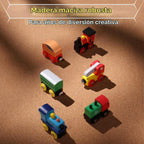 SainSmart Jr. Juego de Tren de Madera de 12 Piezas - Juguetes de Tren con Caja de Almacenamiento, Trenes de Juguete Magnéticos Compatibles con Todas las Principales Marcas, Regalo para Niños Pequeños