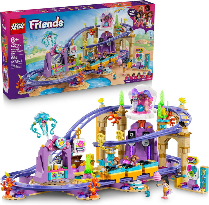 LEGO Friends Paseo en Montaña Rusa de Sirenas 42703 | Juguete de Co...