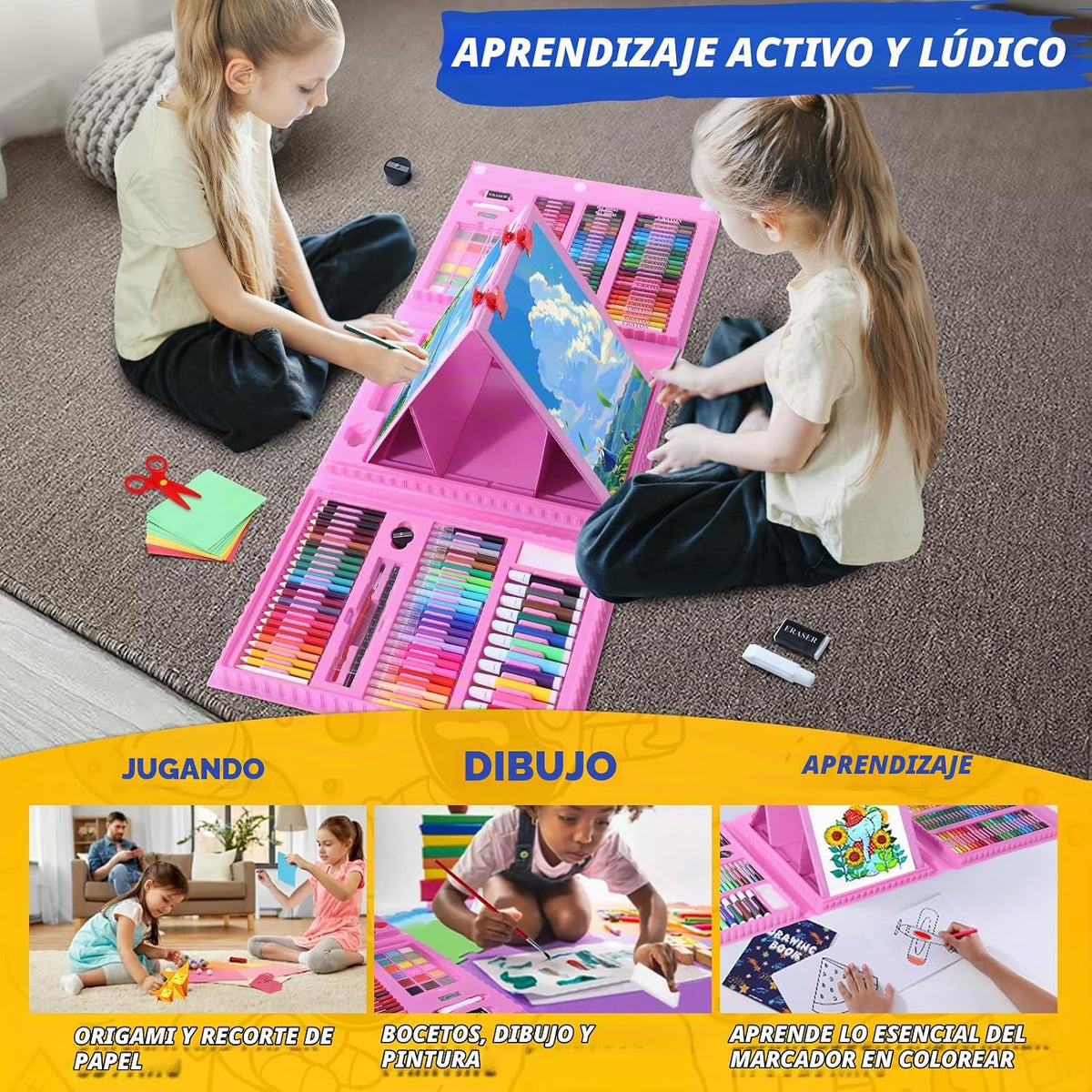 All en One Art Supplies Include Drawing Kit, Origami & Paper-Cutting Crafts