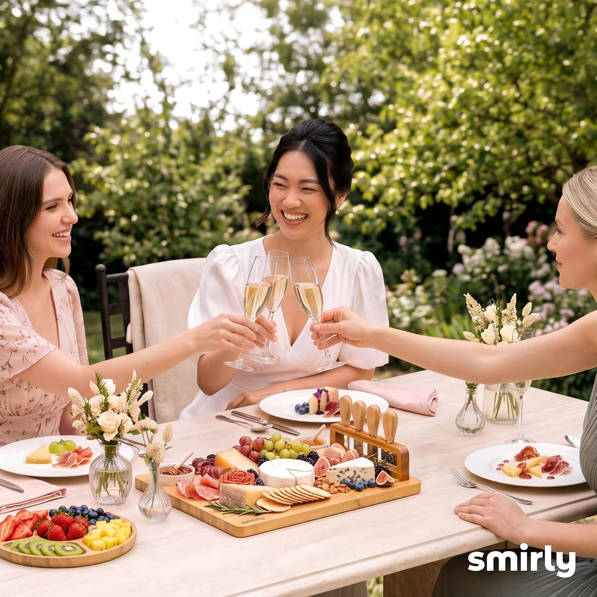 SMIRLY Juego de tablas de embutidos, tabla grande para quesos con
