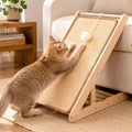 Rampa de Acariciador de Gato de Sisal con Forma de L en L - Poste de Rasguño Ajustable