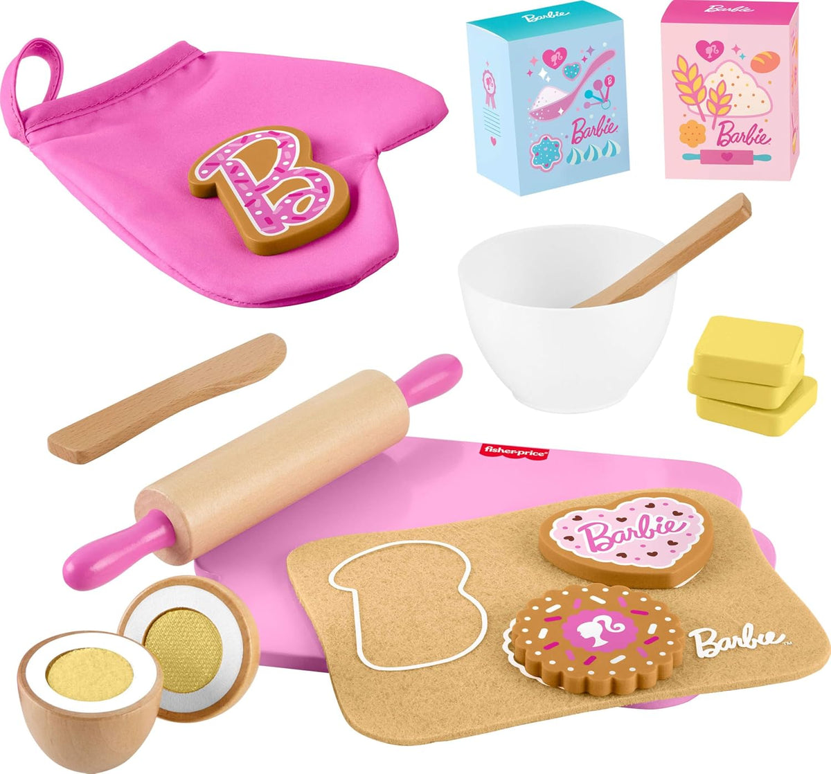 Fisher-Price Juego de hornear galletas Barbie de madera