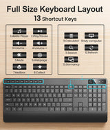 Combo silencioso de teclado y mouse inalámbricos: mouse silencioso...