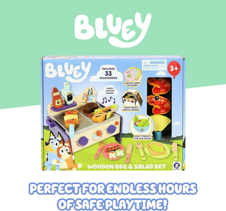 Bluey 8th Wonder - Juego de juguetes de madera para ensalada y barb...