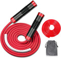 Redify Cuerda de saltar con peso para entrenamiento físico (1 libra), rodamiento de bolas sin enredos, cuerda de saltar de velocidad rápida para boxeo MMA, pérdida de peso, mango de aluminio, longitud