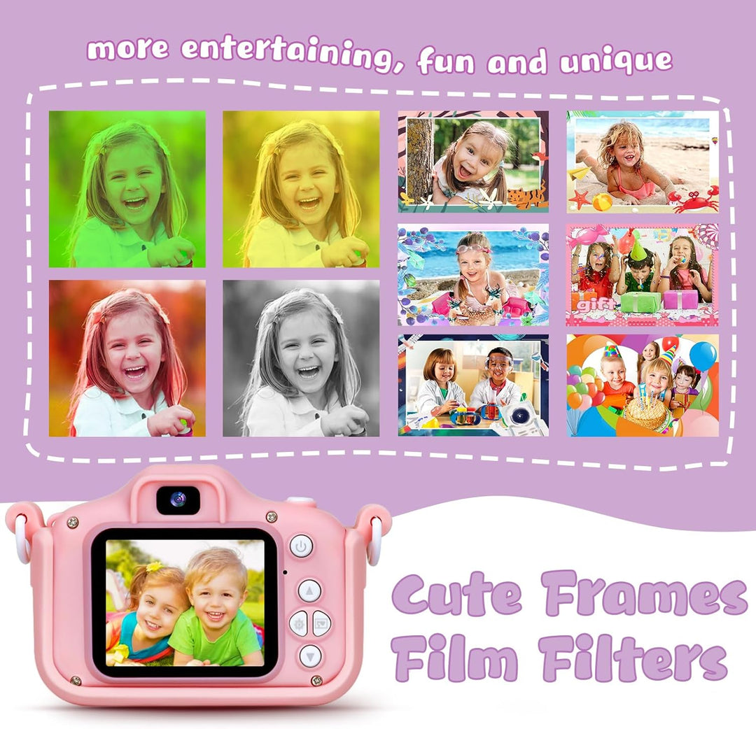 Cámara digital para niños KIZJORYA X5, color rosa, unisex, con tarj...