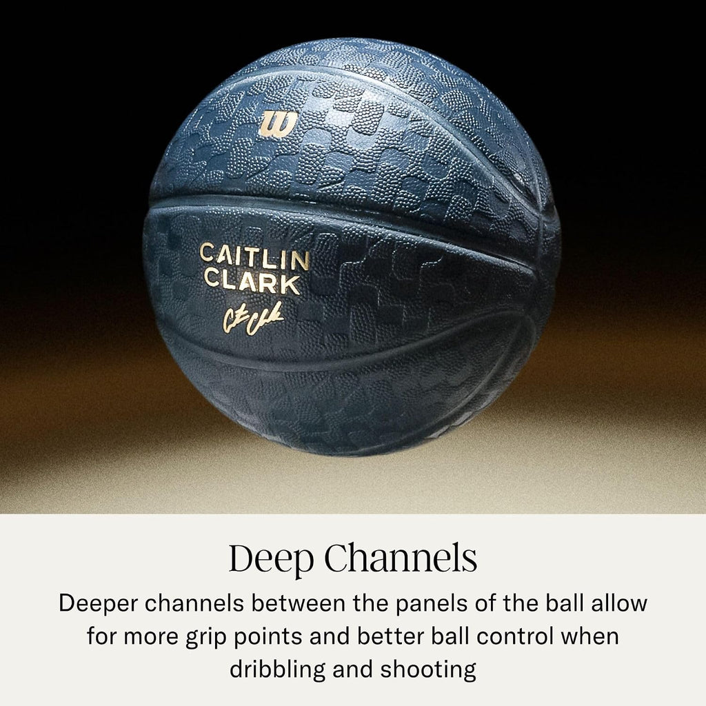 WILSON Caitlin Clark Poise Balón de baloncesto para interior/exterior - Azul marino intenso, Talla