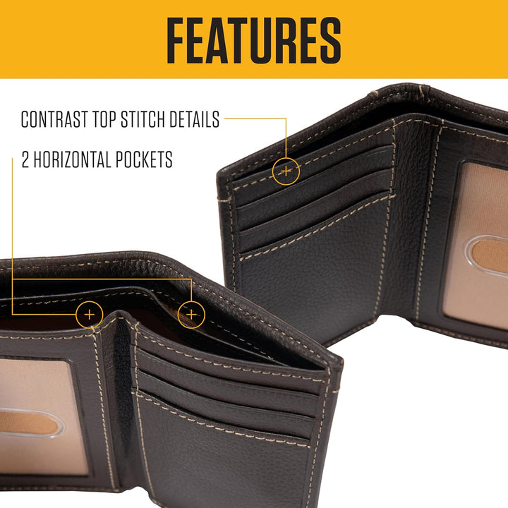 Carhartt Carteras de cuero de grano completo para hombre, diseño du...