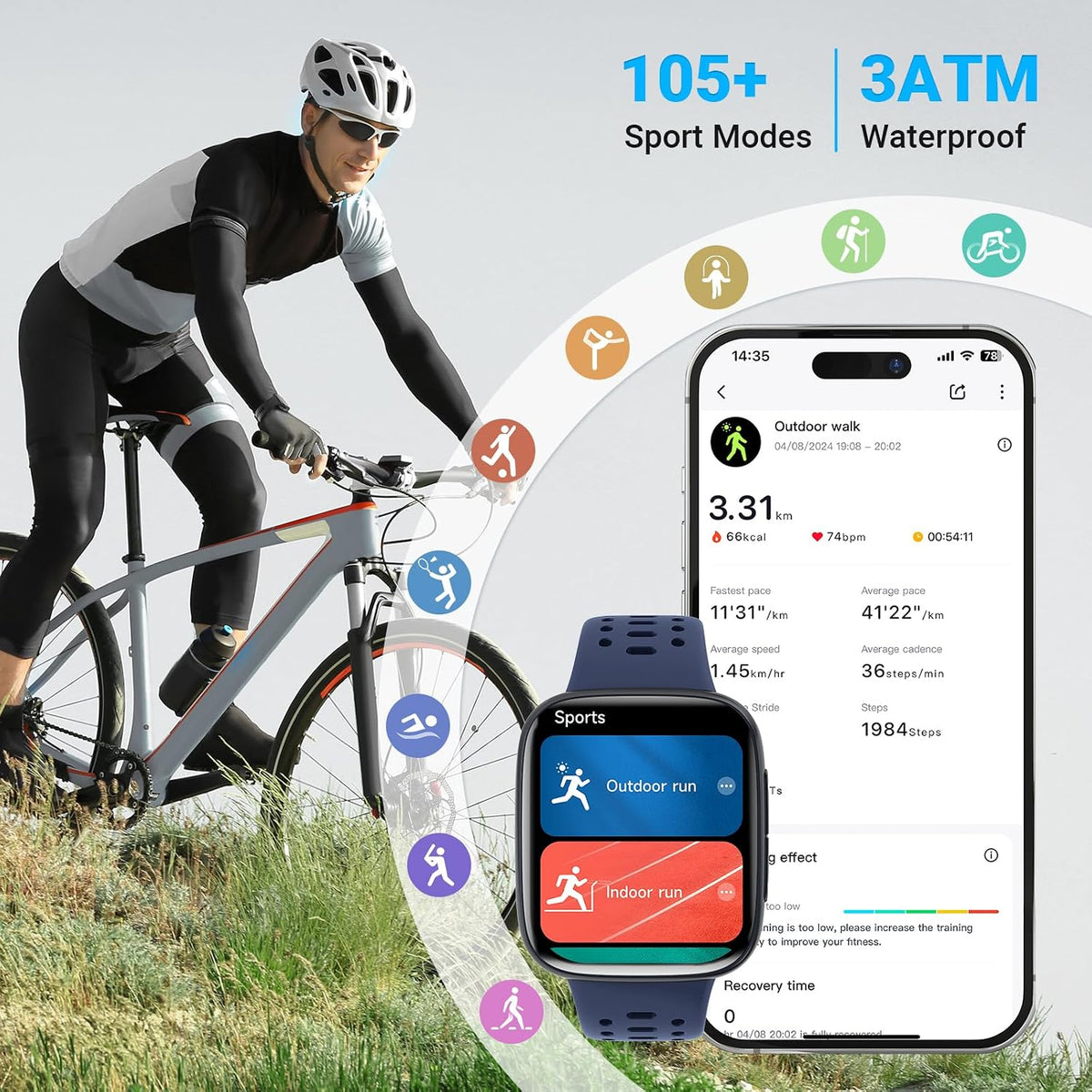 Smart Watches para Mujer/Hombre Android iPhone, [Pantalla AMOLED 1.85"] Reloj Inteligente Rastreador de Fitness 3ATM Resistente al Agua con Llamadas Bluetooth, Control AI, Monitor de Frecuencia Cardíaca/SpO2/Sueño, 7 Días de Batería
