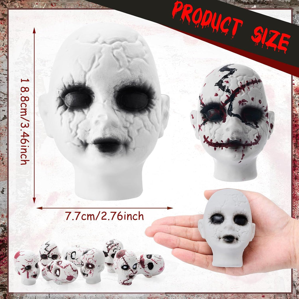 Hiboom 24 cabezas de muñeca de bebé de Halloween de plástico aterrador