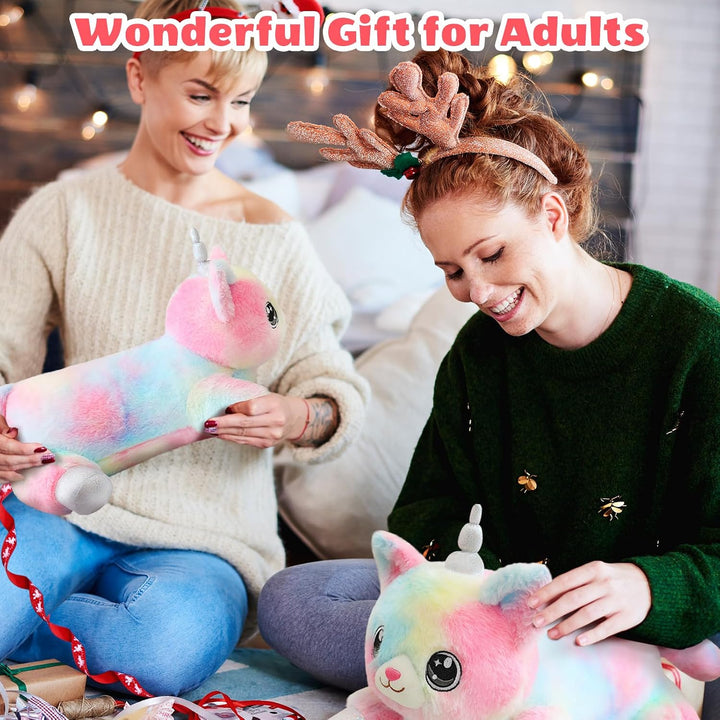 SQEQE Gato Unicornio de Peluche Mamá Gato Unicornio con 4 Lindos Ga...