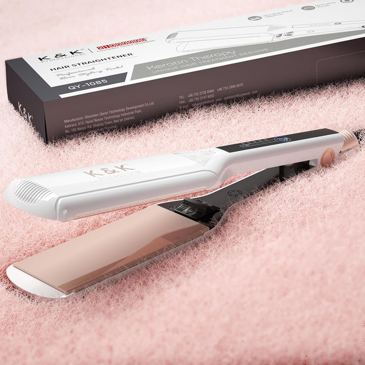 K&amp;K - Plancha plana para cabello lacio de 2.25 pulgadas, para t...