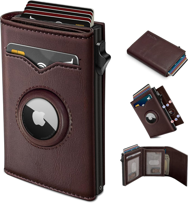 miyozi Billetera para Airtag para hombre, con bolsillo para efectiv...