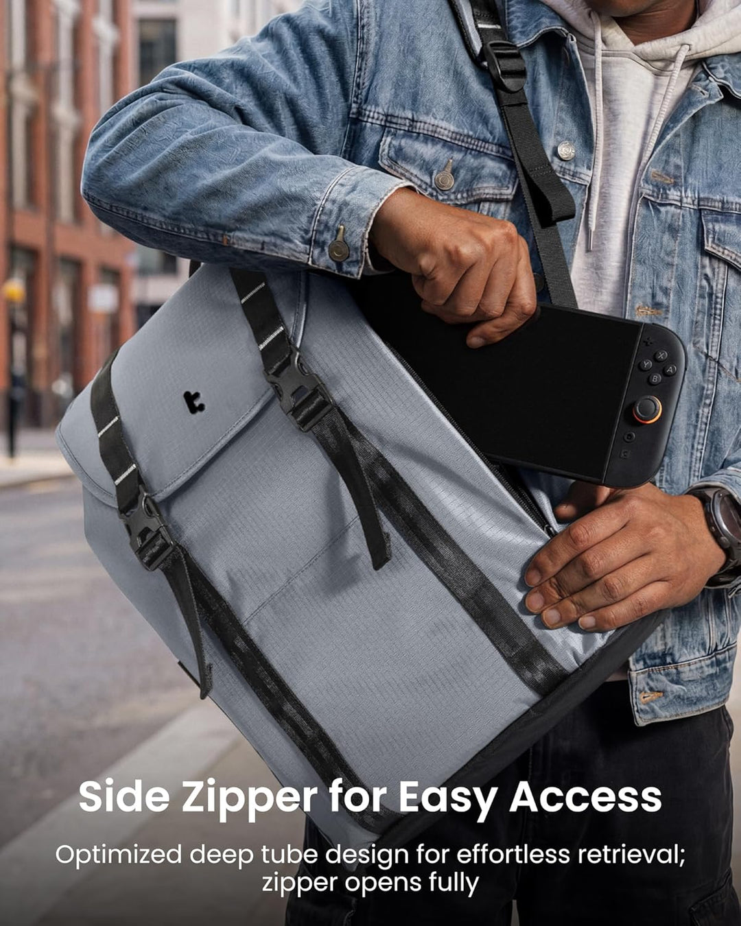 tomtoc Mochila para laptop con solapa, ligera, resistente al agua,...