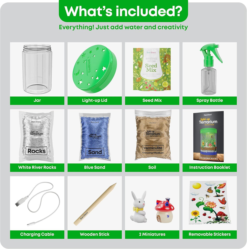 Kit de Terrario Iluminado para Niños - Kit de Ciencia STEM - Juguete Educativo DIY