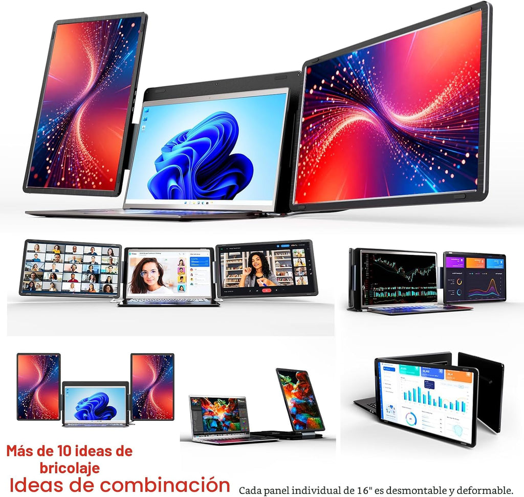 Monitor extensor de pantalla portátil de 16" 1200P portátil