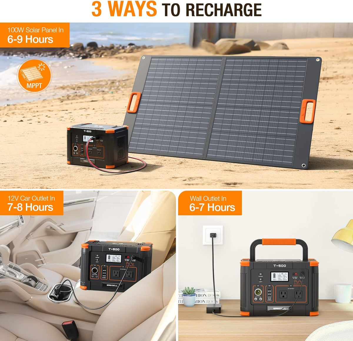 Estación de energía portátil de 500 W (pico de 1000 W), generador s...